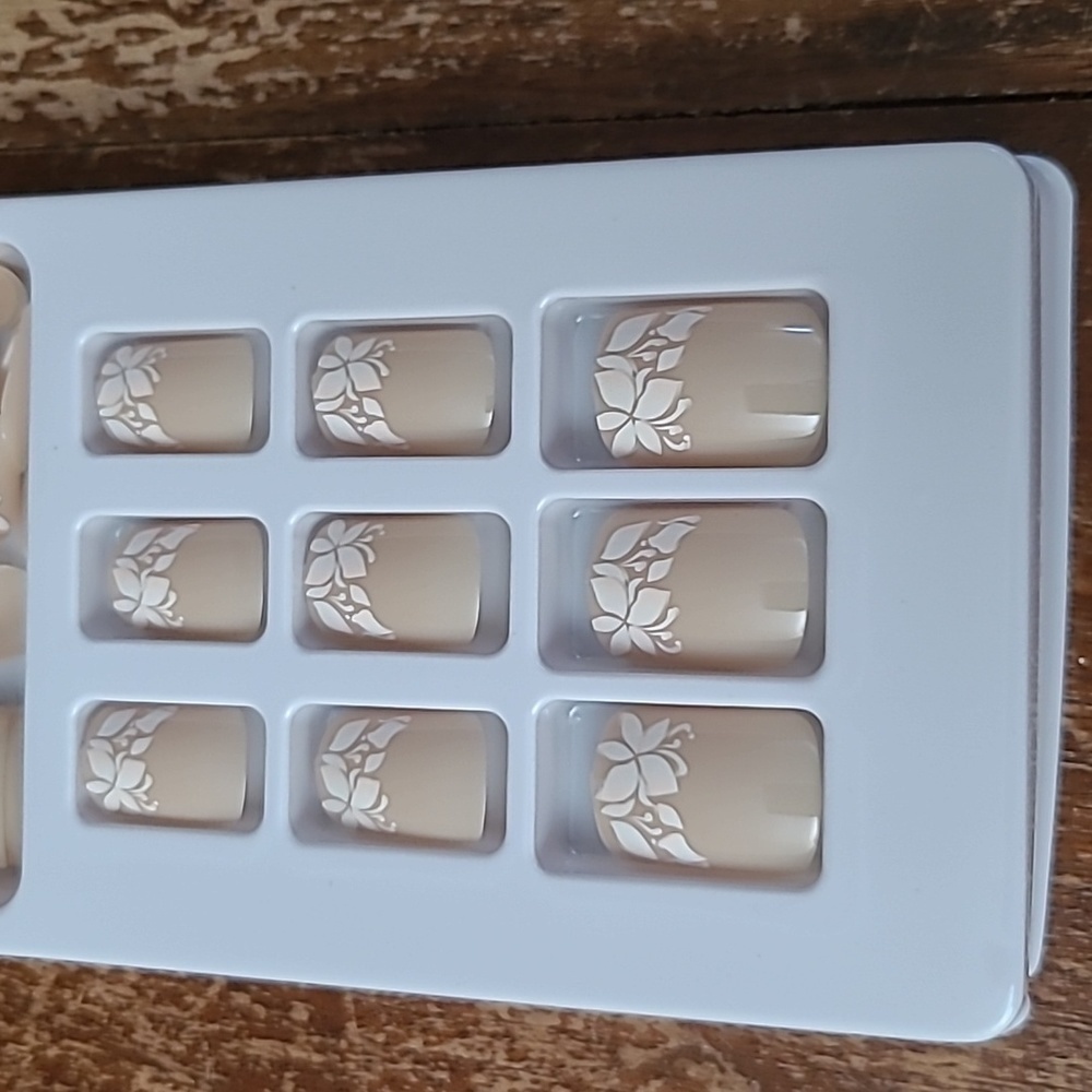 2/$16 Floral French Manicure Press On Nails - Picture 11 of 12